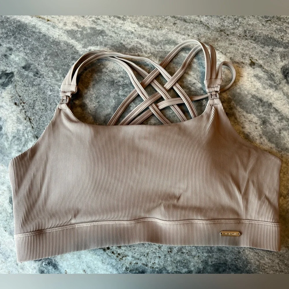 Sweat and Milk Chloe 4 Running Nursing & Pumping Sports Bra (Ribbed Chai) size L - Picture 1 of 10